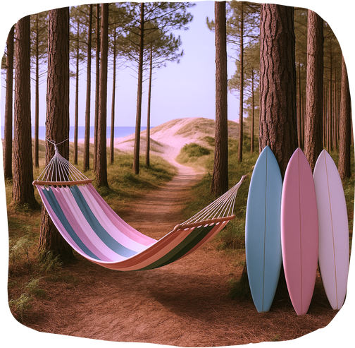 hamac surf plage foret